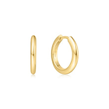 Cargar imagen en el visor de la galería, Gold Tube Small Huggie Hoop Earrings