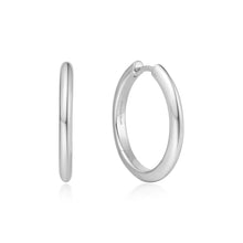 Charger l'image dans la galerie, Silver Tube Medium Hoop Earrings