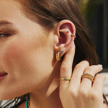 Load image into Gallery viewer, Gold Texture Small Huggie Hoop Earrings