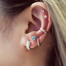 Load image into Gallery viewer, Silver Texture Small Huggie Hoop Earrings