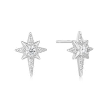Load image into Gallery viewer, Silver Eight-Pointed Star Stud Earrings