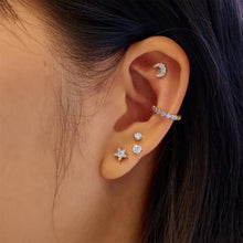Load image into Gallery viewer, Gold Sparkle Round Barbell Single Earring