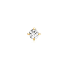 Load image into Gallery viewer, Gold Sparkle Round Barbell Single Earring