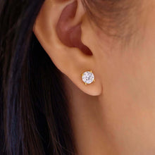 Cargar imagen en el visor de la galería, Gold Just You Solitaire Stud Earrings