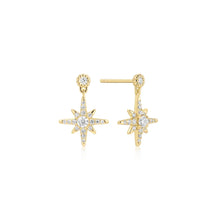 Load image into Gallery viewer, Gold Dangling Nova Star Stud Earrings
