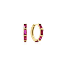 Load image into Gallery viewer, Gold Rosé Holiday Huggie Hoop Earrings