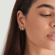 Laden Sie das Bild in den Galerie-Viewer, Small Silver Gold Plated Huggie Hoop Earrings