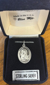 Saint Dorothy Silver Pendant With Chain Religious