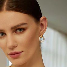 Load image into Gallery viewer, Two Tone Hoop Earrings