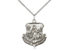 Load image into Gallery viewer, Lord Is My Shepherd Silver Pendant With Chain Religious