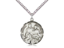 Load image into Gallery viewer, Saint Raphael Silver Pendant And Chain