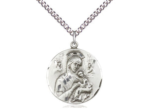 Our Lady Of Perpetual Help Silver Pendant Religious