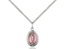 Charger l'image dans la galerie, Pink Silver Miraculous Medal And Chain
