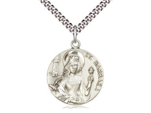 Load image into Gallery viewer, Saint Barbara Silver Pendant With Chain Religious