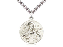 Load image into Gallery viewer, Saint Bernard Of Monjoux Silver Pendant And Chain