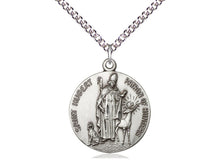 Load image into Gallery viewer, Saint Hubert Silver Pendant With 24 Inch Silver Chain Religious