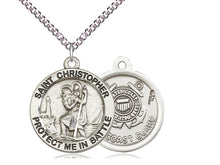 Load image into Gallery viewer, Saint Christopher Pendant With 24 Inch Chain Coast Guard Religious