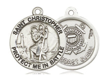 Load image into Gallery viewer, Saint Christopher Pendant With 24 Inch Chain Coast Guard Religious
