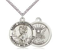 Load image into Gallery viewer, Saint Christopher United States Navy Pendant With Chain Religious