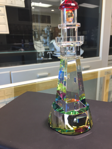 Diamond Head Lighthouse Crystal Figurine
