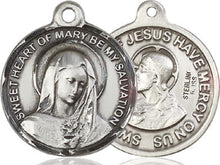 Load image into Gallery viewer, Immaculate Heart Of Mary And Jesus Silver Pendant And Chain