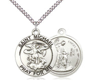 Load image into Gallery viewer, Saint Michael Silver Pendant And Chain