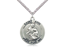 Load image into Gallery viewer, Saint Ann Pendant With 18 Inch Silver Curb Chain Religious