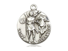 Load image into Gallery viewer, Saint Sebastian Silver Pendant With Chain Religious