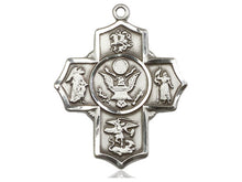 Load image into Gallery viewer, Army Five Way Silver Devotion Medals With Chain Religious