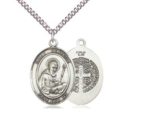 Load image into Gallery viewer, Saint Benedict Silver Medal With Silver 24 Inch Chain Religious