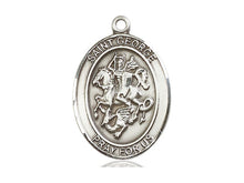 Load image into Gallery viewer, Saint George Silver Pendant And Silver Chain Religious