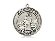 Load image into Gallery viewer, Saint Patrick's Medal With 24 Inch Silver Curb Chain Religious