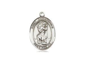 Saint Christopher Silver Pendant With Chain