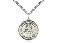 Load image into Gallery viewer, Saint Nicholas Silver Pendant With Silver Chain