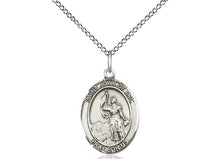 Charger l'image dans la galerie, Saint Joan Of Arc Silver Medal And 18 Inch Silver Chain Religious