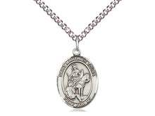 Load image into Gallery viewer, Saint Martin Of Tours Silver Pendant With 20 Inch Chain Religious