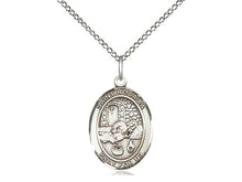 Load image into Gallery viewer, Saint Rosalia Silver Pendant And Chain Religioius