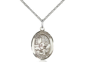 Saint Rosalia Silver Pendant And Chain Religioius