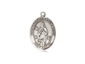 Our Lady Of Assumption Silver Pendant And Chain Religious