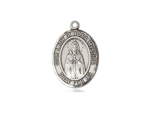 Our Lady Of Rosa Mystica Silver Pendant And Chain Religious