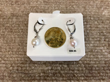 Load image into Gallery viewer, Pearl Silver Dangle Earrings