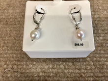 Load image into Gallery viewer, Pearl Silver Dangle Earrings