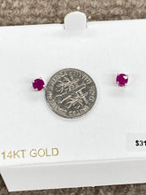 Load image into Gallery viewer, Ruby White Gold Earrings
