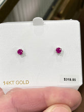 Load image into Gallery viewer, Ruby White Gold Earrings
