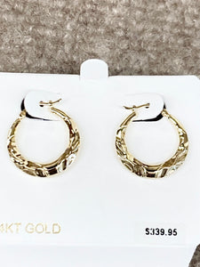 14 K Yellow Gold Hoop Earrings