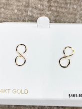 Load image into Gallery viewer, Gold Hammered Infinity Earrings