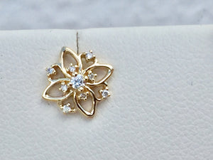 Diamond 14 K Gold Earrings