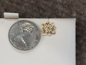 Diamond 14 K Gold Earrings