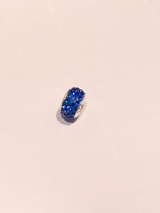 Blue Crystal Silver Bead