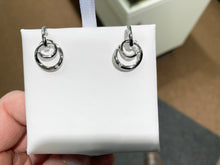 Load image into Gallery viewer, Diamond Silver Circle Earrings
